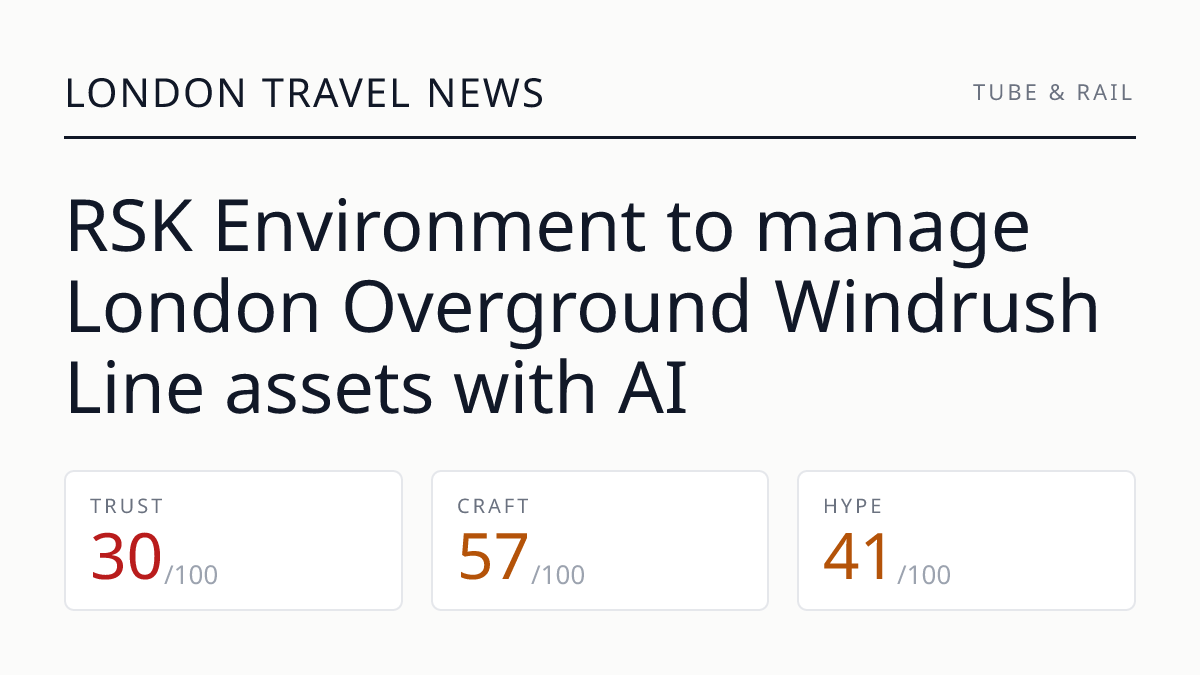 RSK Environment to manage London Overground Windrush Line assets with AI