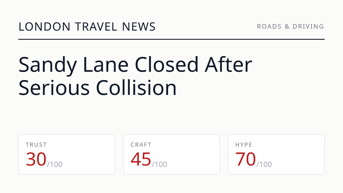 Sandy Lane Closed After Serious Collision