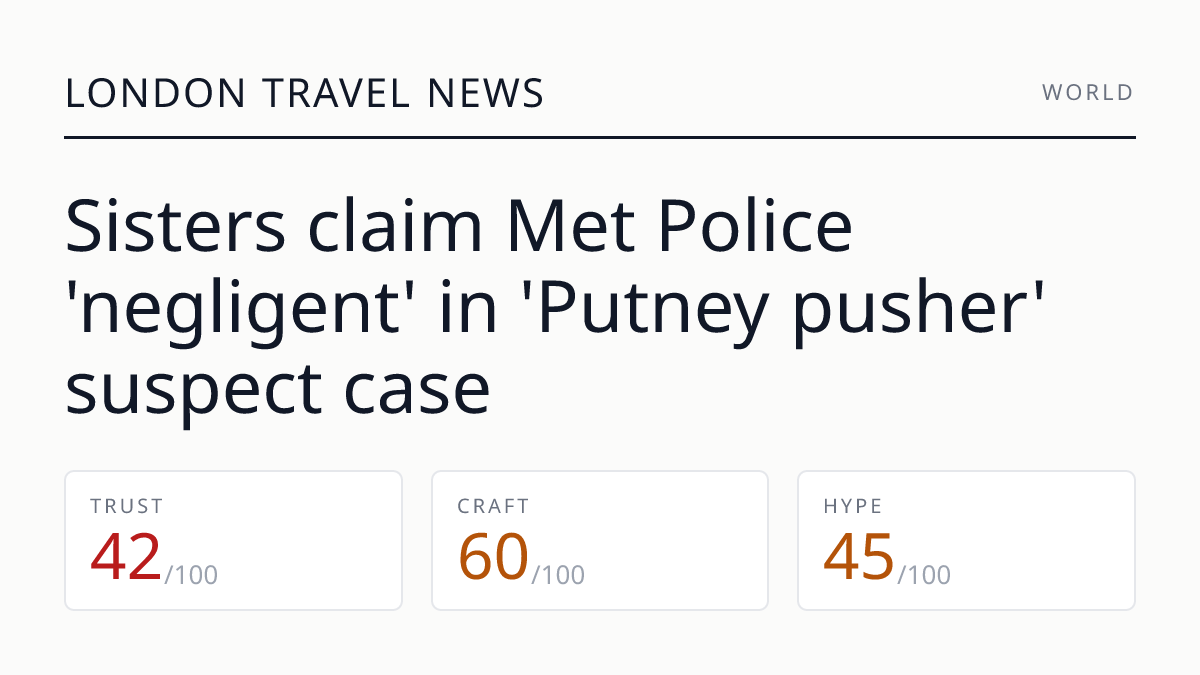 Sisters claim Met Police 'negligent' in 'Putney pusher' suspect case