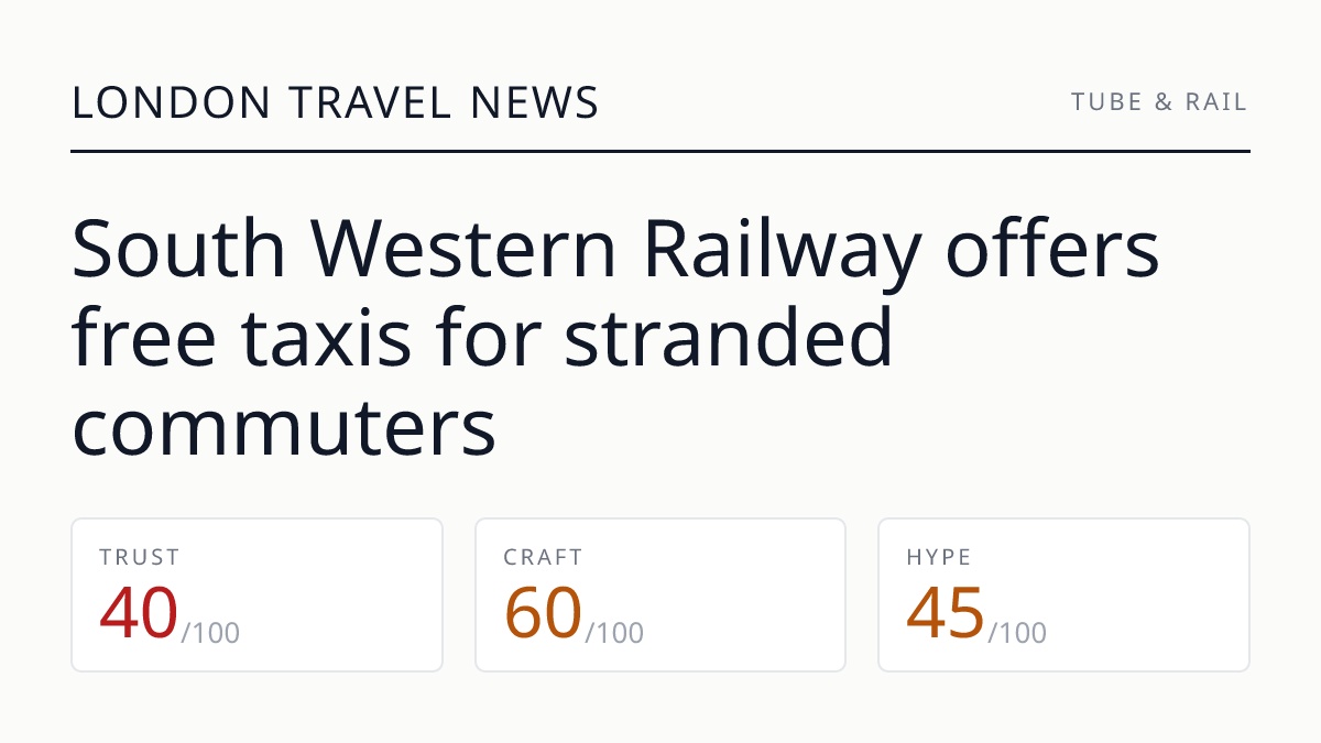 South Western Railway offers free taxis for stranded commuters