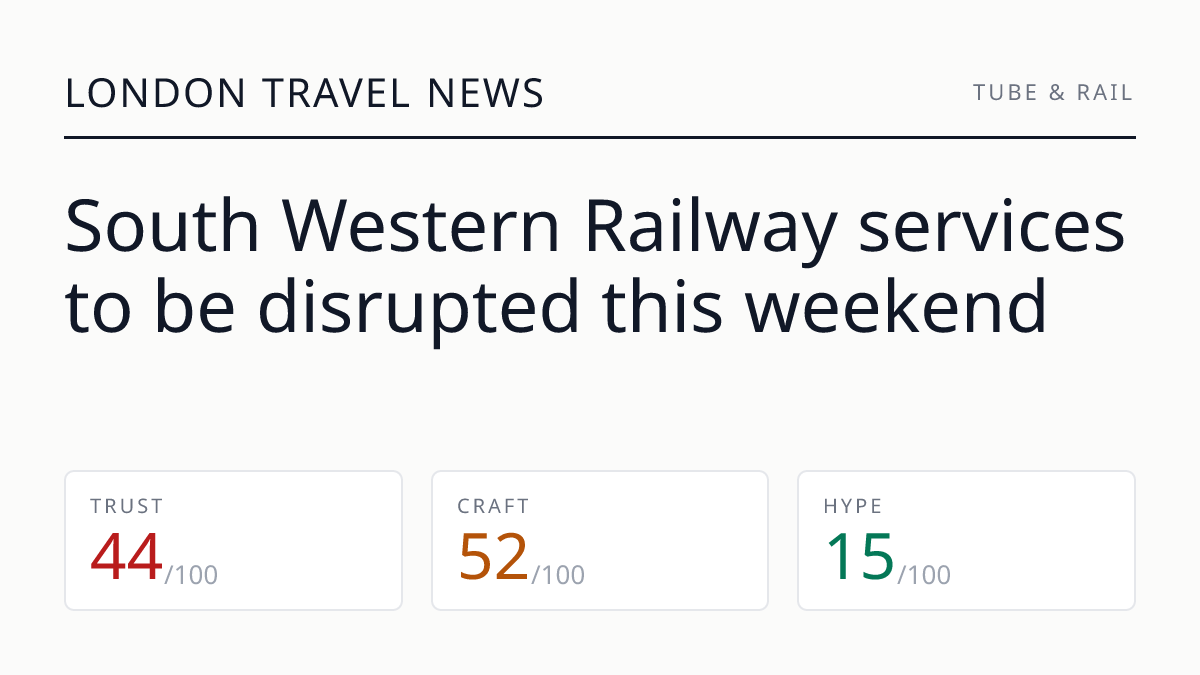 South Western Railway services to be disrupted this weekend