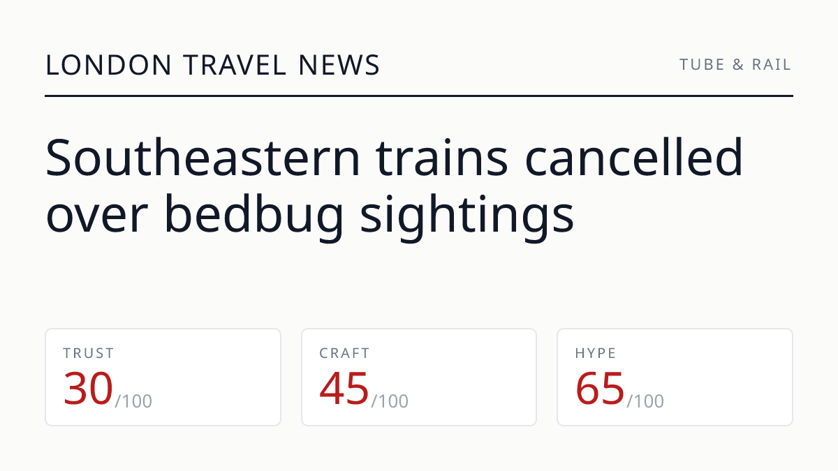 Southeastern trains cancelled over bedbug sightings