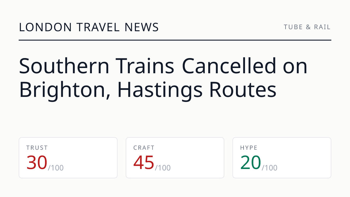 Southern Trains Cancelled on Brighton, Hastings Routes