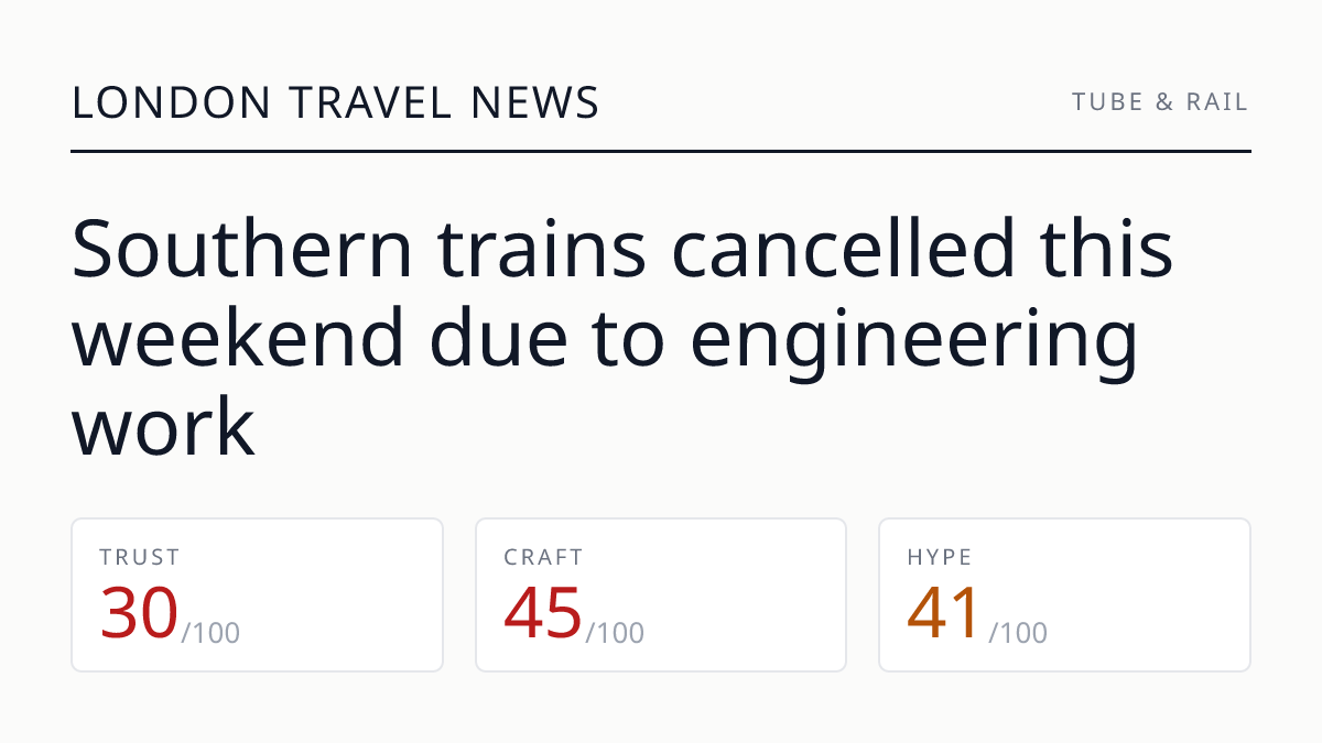 Southern trains cancelled this weekend due to engineering work