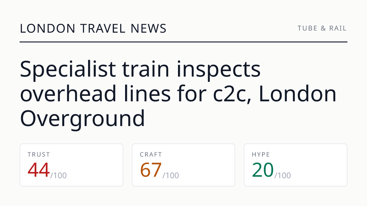 Specialist train inspects overhead lines for c2c, London Overground