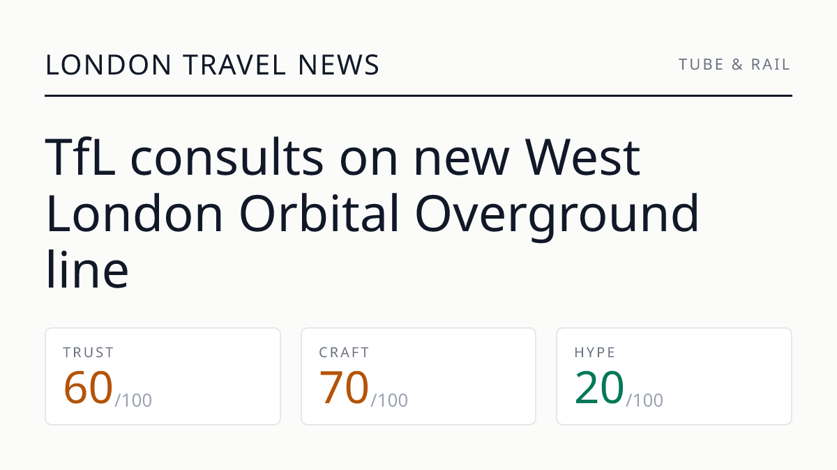 TfL consults on new West London Orbital Overground line