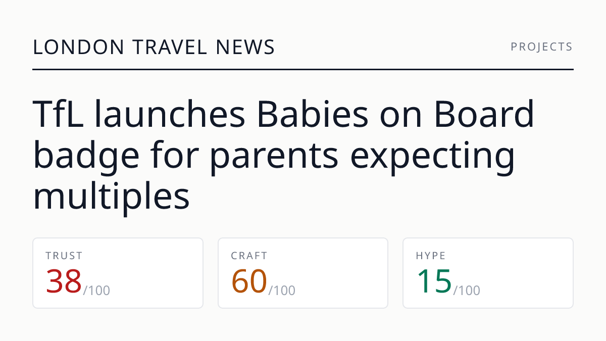 TfL launches Babies on Board badge for parents expecting multiples