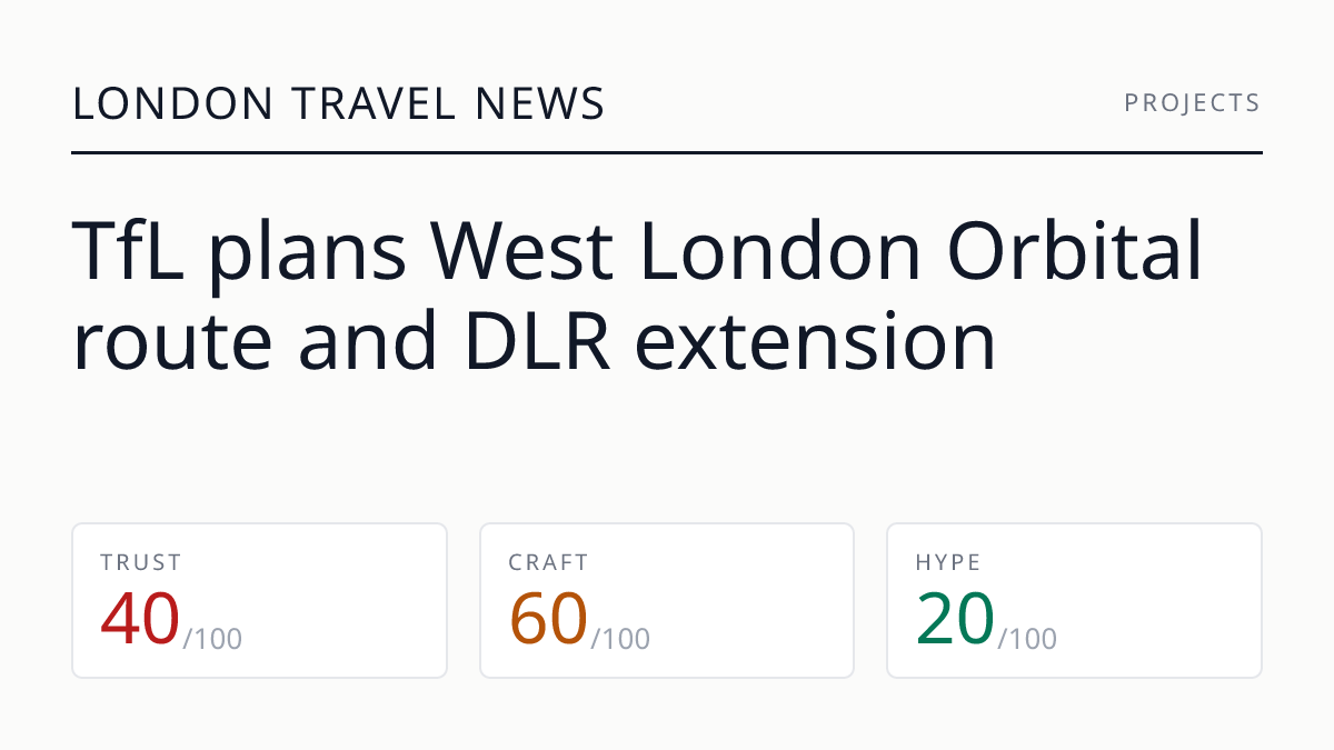TfL plans West London Orbital route and DLR extension