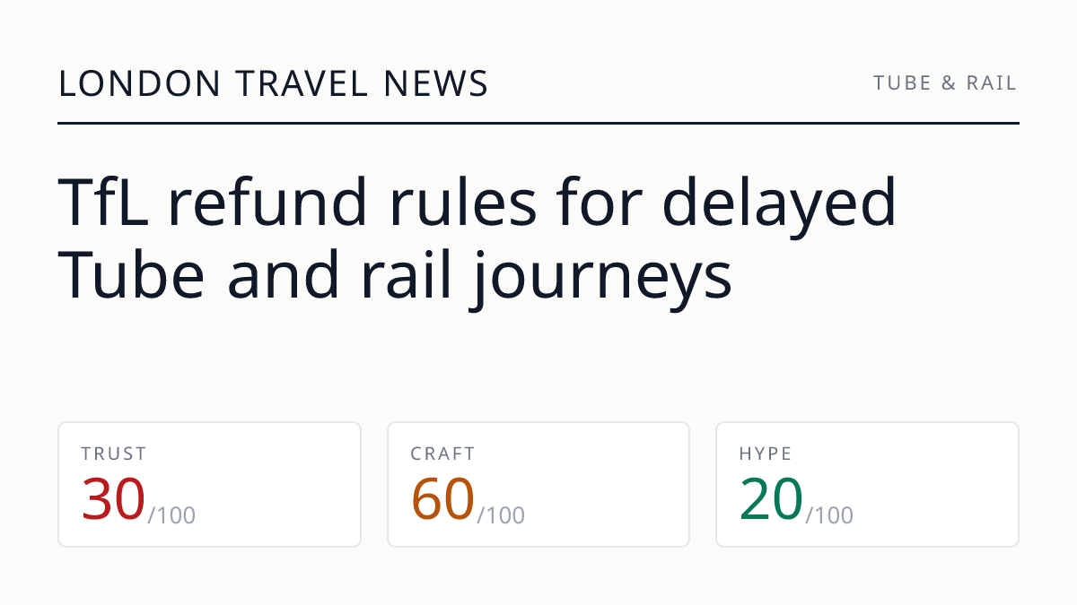 TfL refund rules for delayed Tube and rail journeys