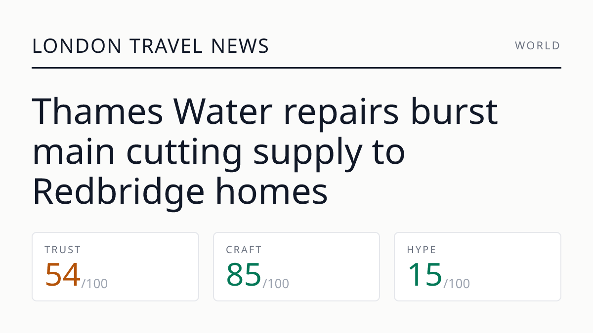 Thames Water repairs burst main cutting supply to Redbridge homes