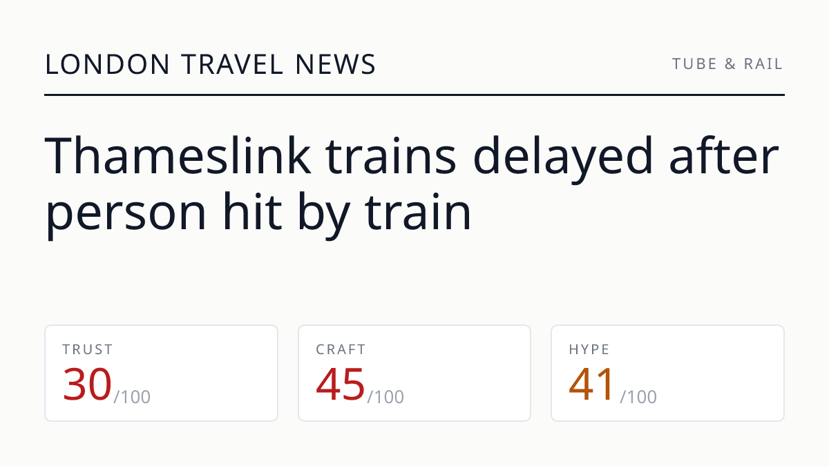 Thameslink trains delayed after person hit by train