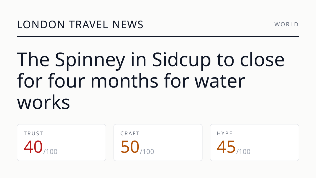 The Spinney in Sidcup to close for four months for water works