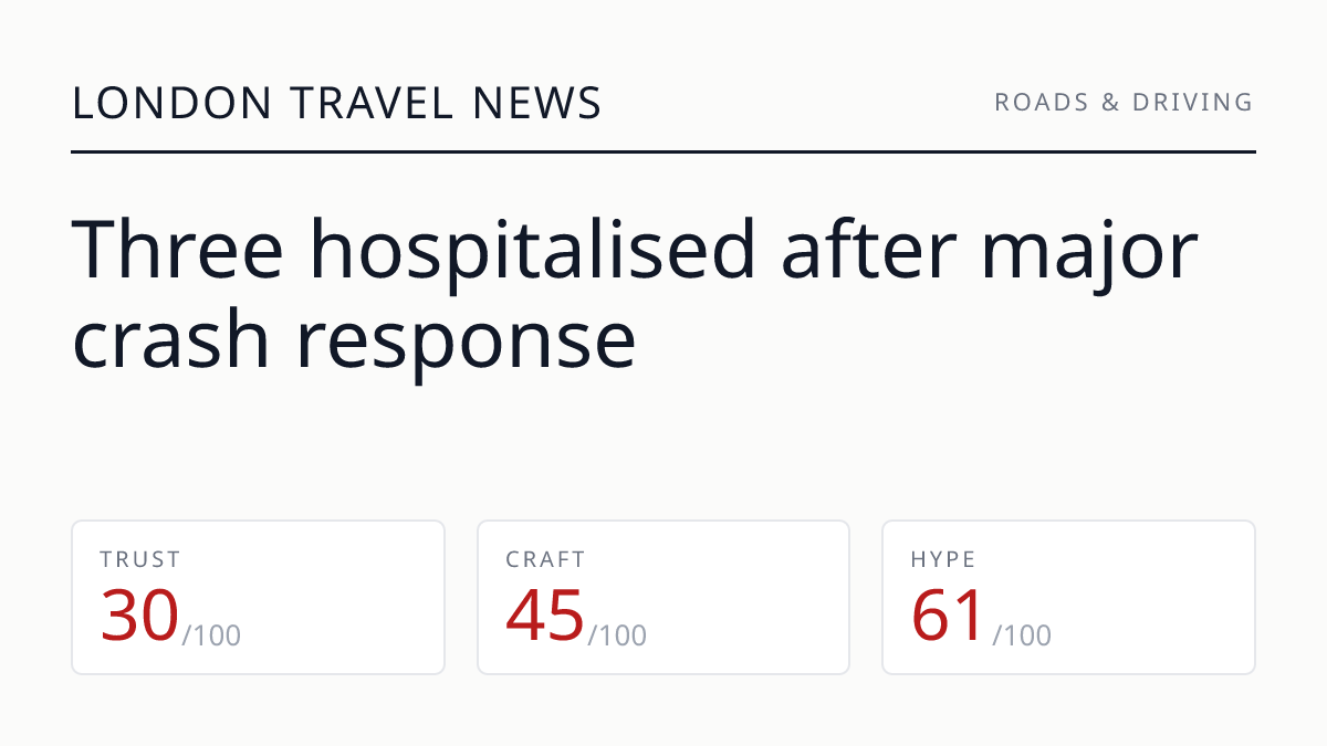 Three hospitalised after major crash response