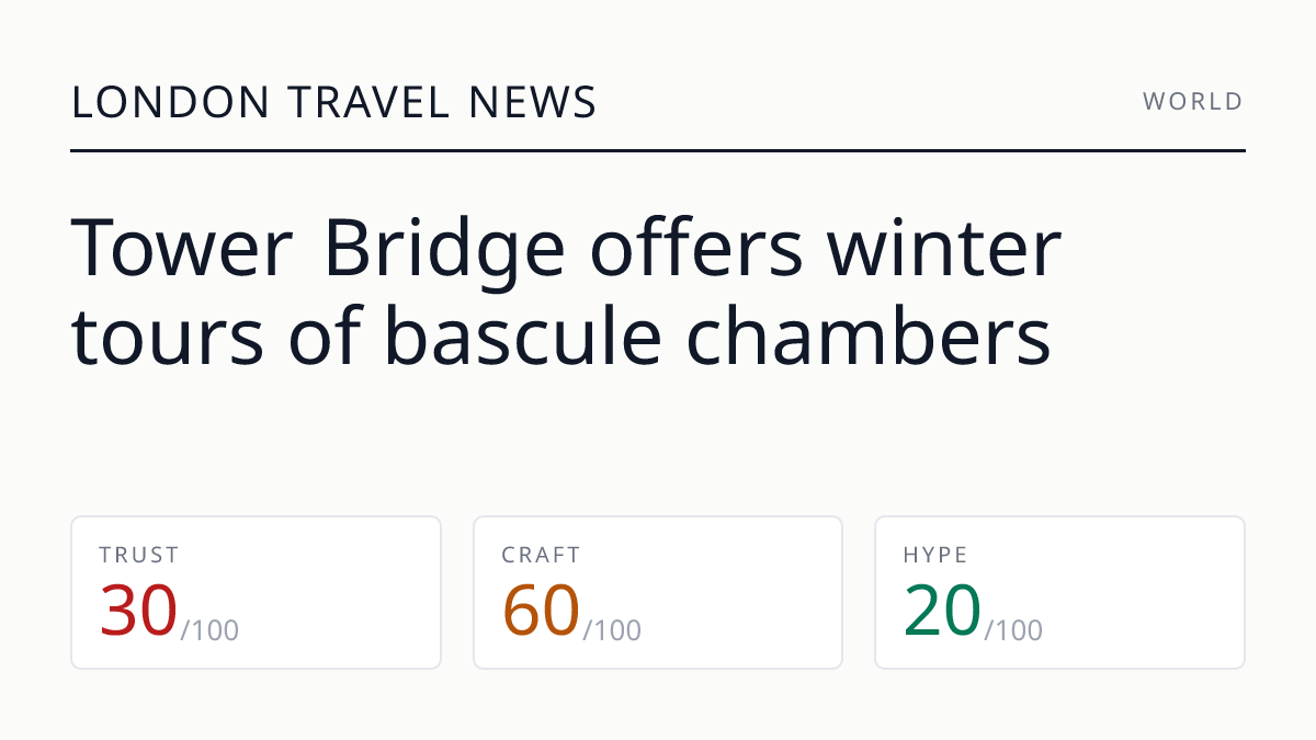 Tower Bridge offers winter tours of bascule chambers