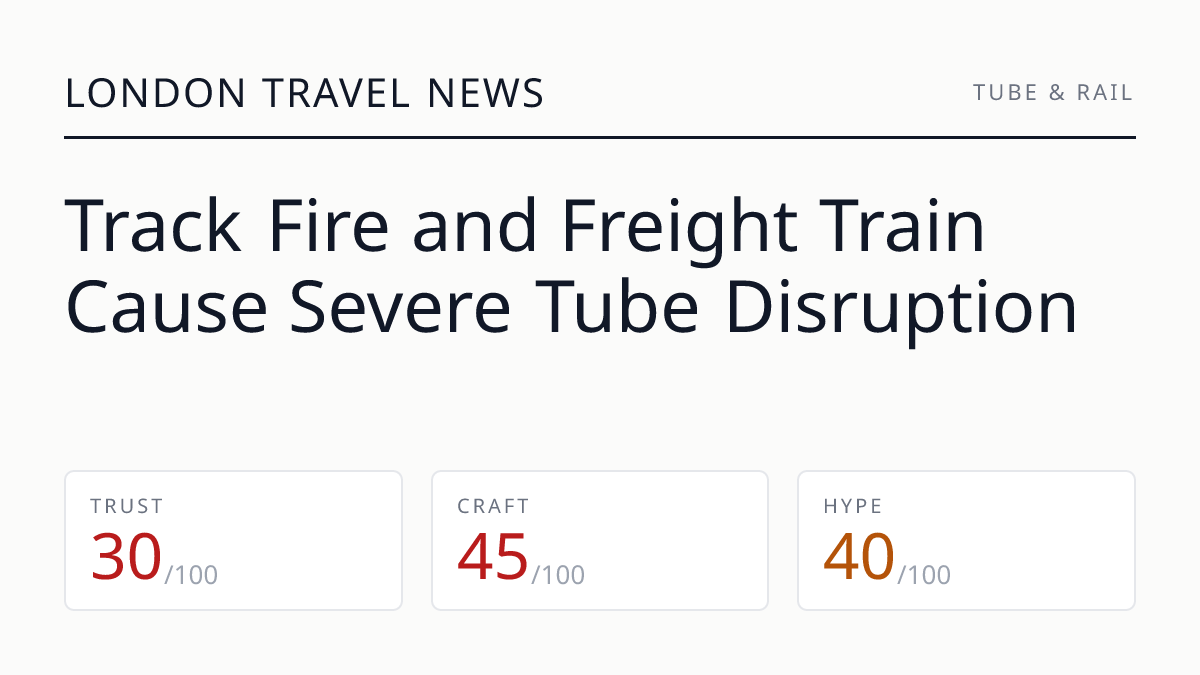 Track Fire and Freight Train Cause Severe Tube Disruption