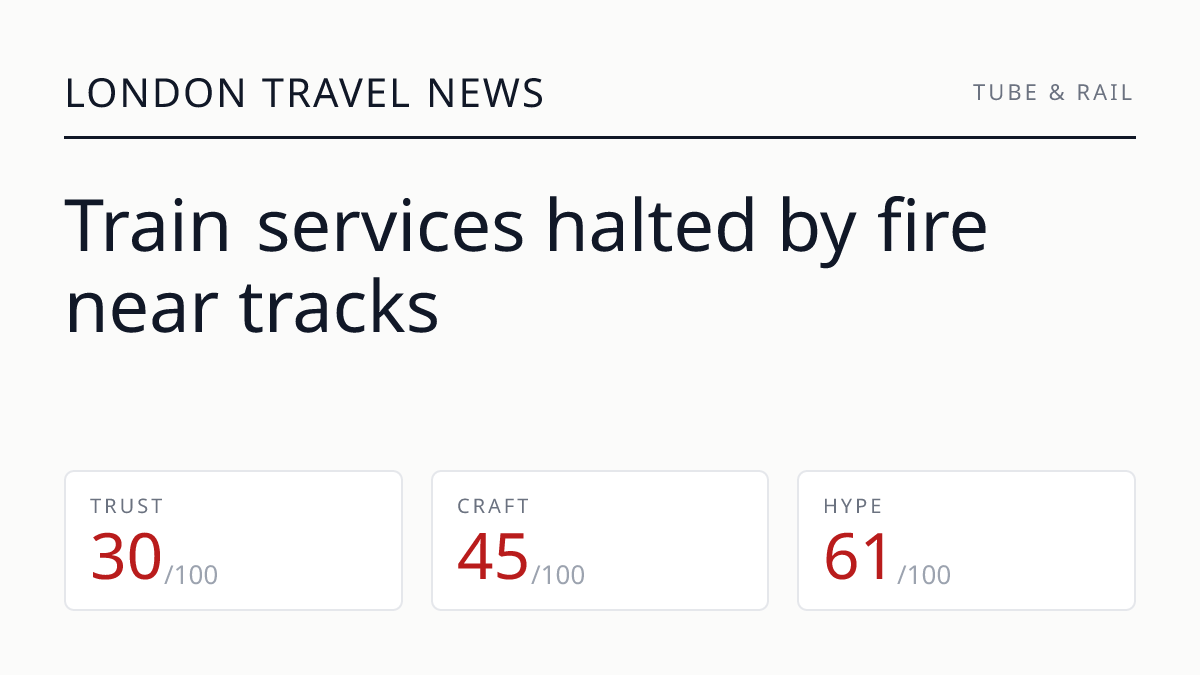 Train services halted by fire near tracks