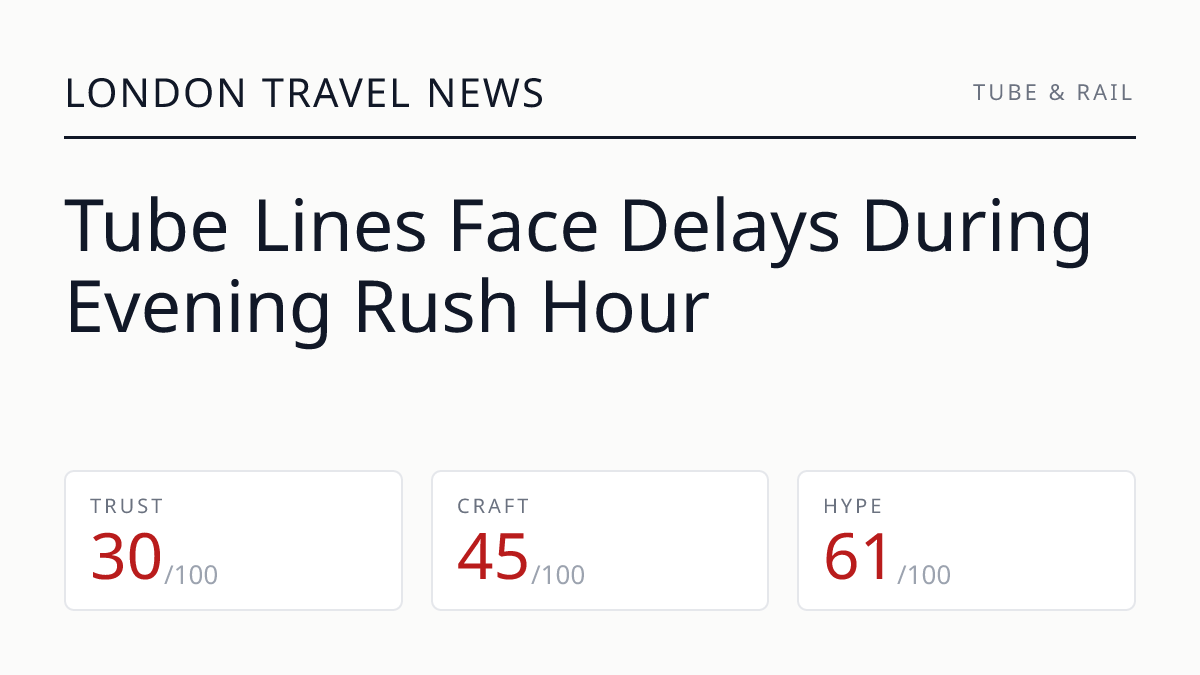 Tube Lines Face Delays During Evening Rush Hour