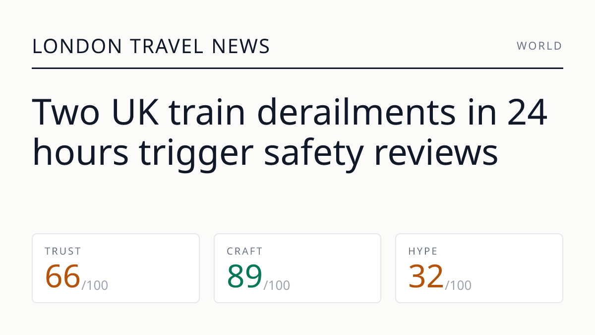 Two UK train derailments in 24 hours trigger safety reviews