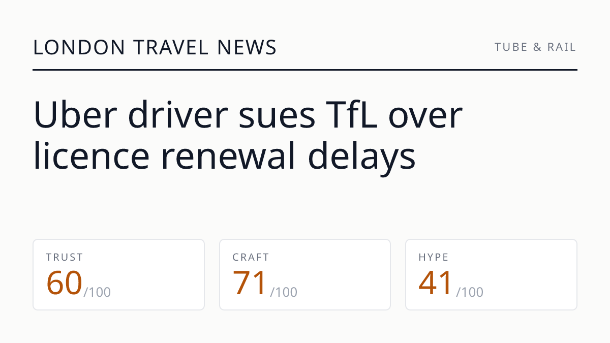Uber driver sues TfL over licence renewal delays