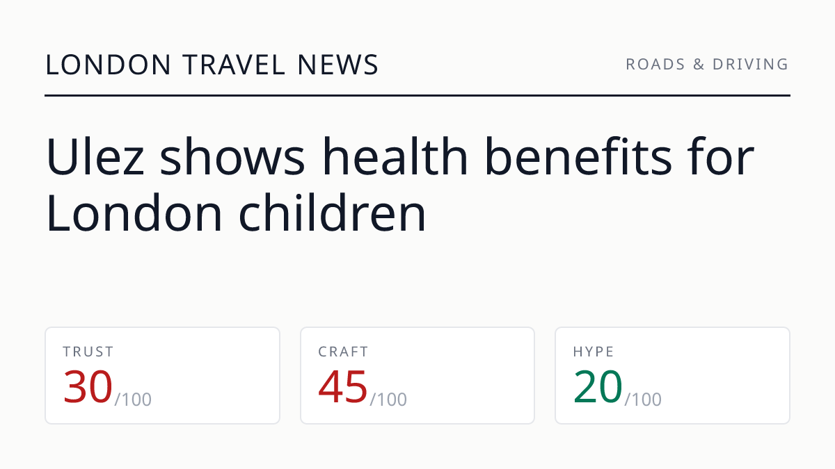 Ulez shows health benefits for London children