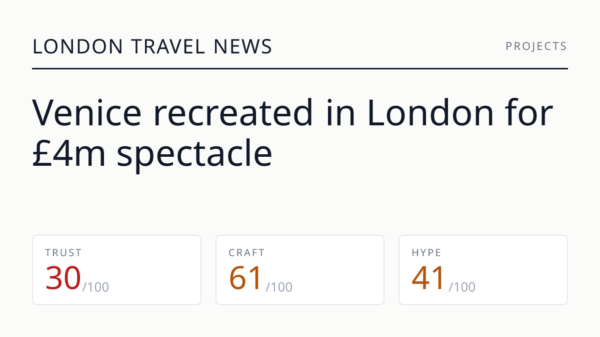 Venice recreated in London for £4m spectacle