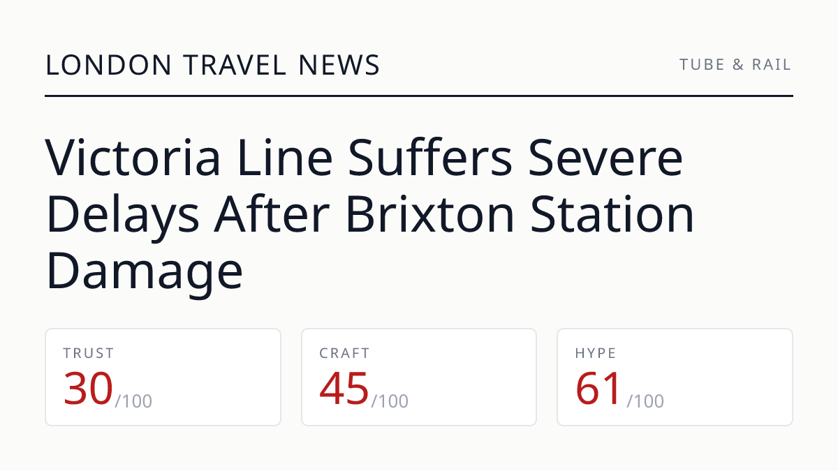Victoria Line Suffers Severe Delays After Brixton Station Damage