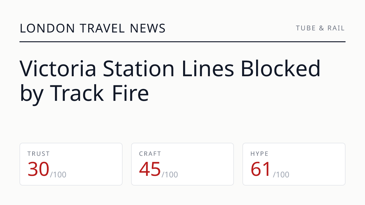 Victoria Station Lines Blocked by Track Fire