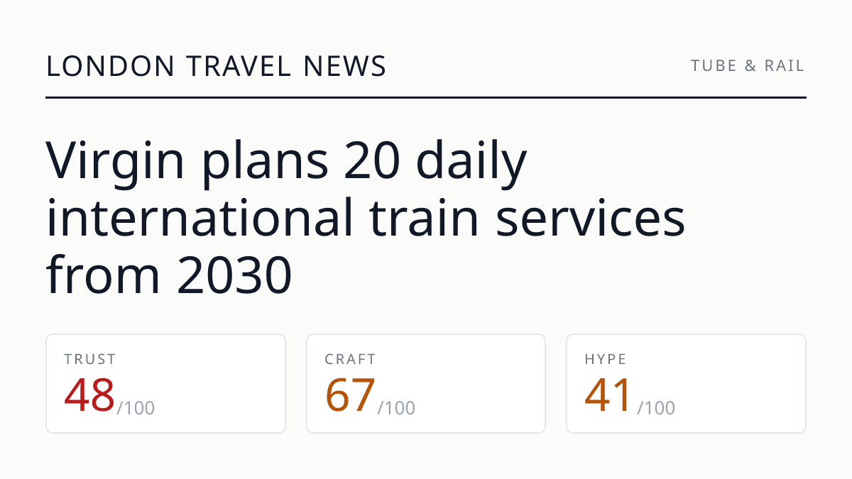 Virgin plans 20 daily international train services from 2030