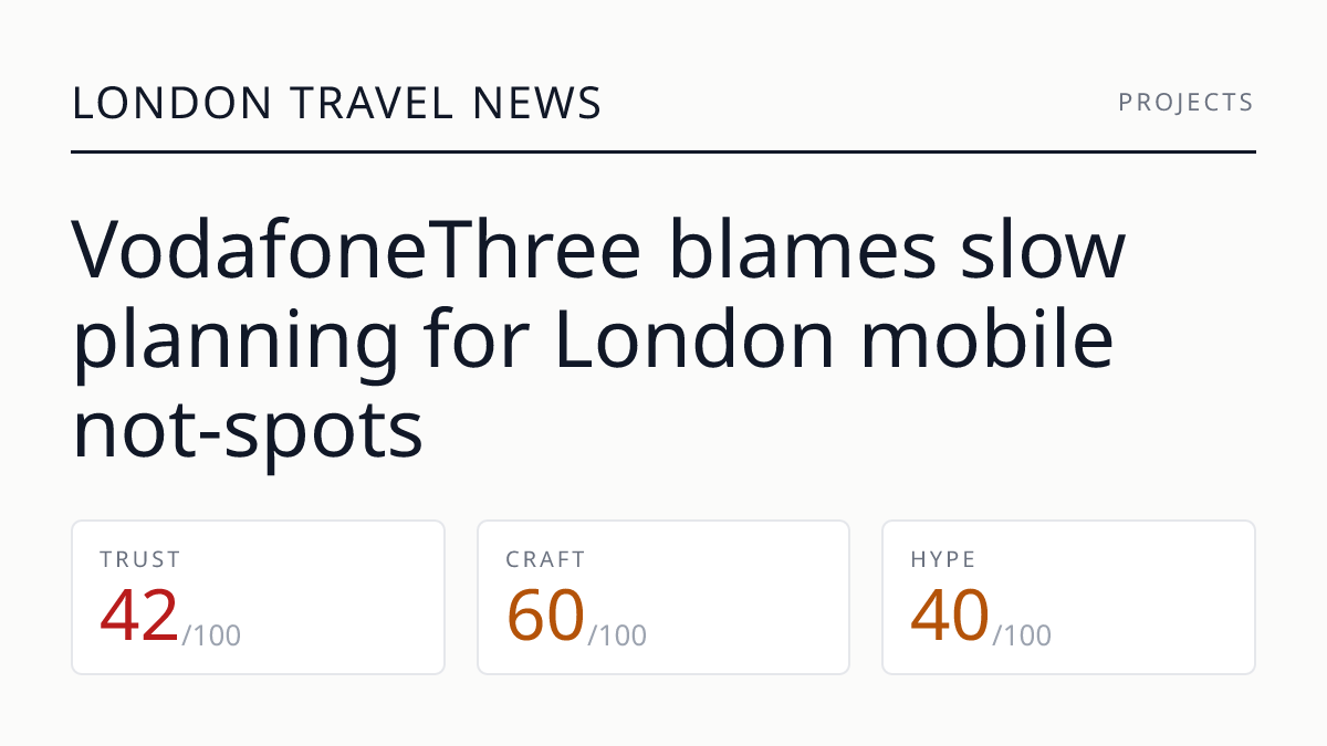 VodafoneThree blames slow planning for London mobile not-spots