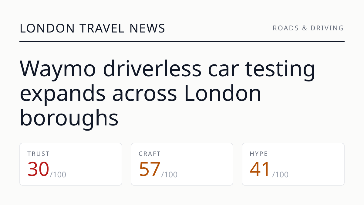 Waymo driverless car testing expands across London boroughs