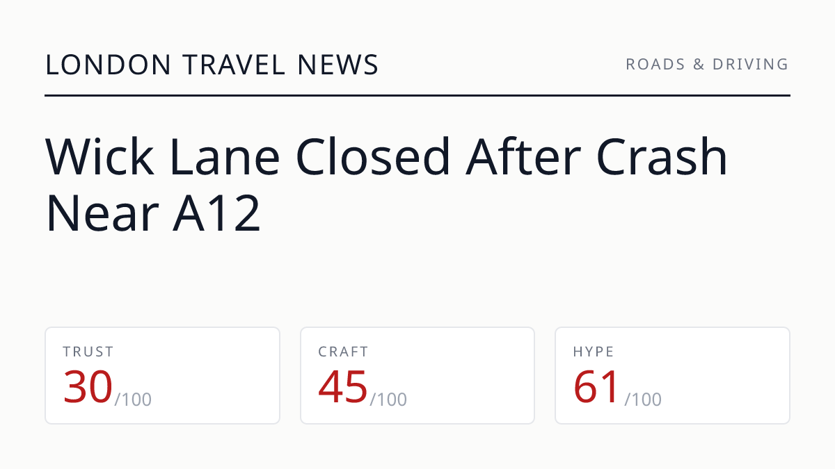 Wick Lane Closed After Crash Near A12