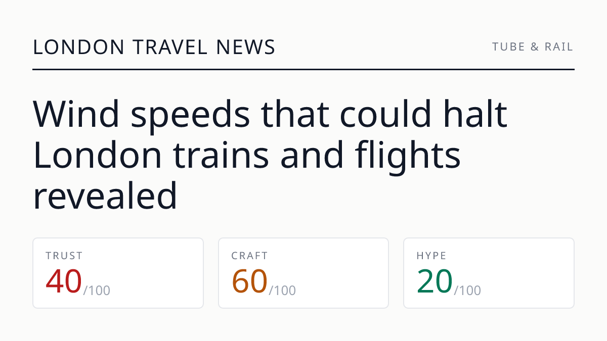 Wind speeds that could halt London trains and flights revealed